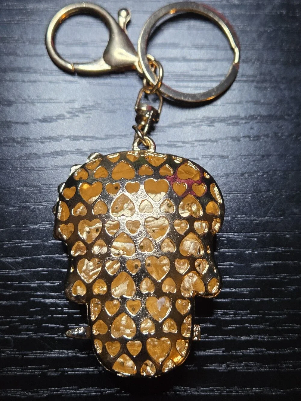 Gold Crystal Skull Keychain/Bag Charm